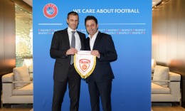 Muamed Sejdini në takim zyrtar me presidentin e UEFA-s, Aleksandar Çeferin