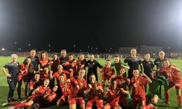 The women's national team of Macedonia U19 celebrated a victory over Georgia
