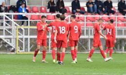 Macedonia U19 celebrated a victory over San Marino in the last round of the qualifying tournament in Skopje